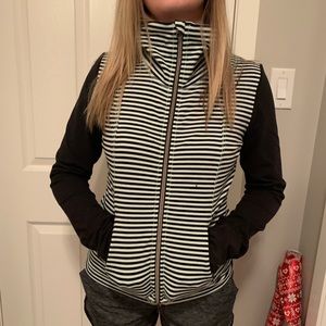 Striped lululemon zip up sweater